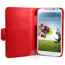 WALLET PU LEATHER CASE COVER FOR THE SAMSUNG GALAXY S4 IV i9500 (red) + SP!!