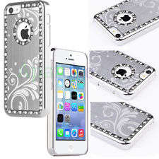 Luxury Bling Crystal Brushed Aluminum Chrome Hard Case cover For i Phone 5 5G