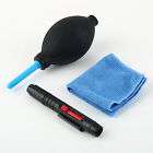 3 in 1 Lens Cleaning Cleaner Dust Pen Blower Cloth Kit For DSLR VCR Camera AR