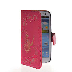 PU Leather Flip Wallet  Case Cover For Samsung Galaxy S3  I9300 + SP & STYLUS