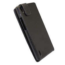 Black Flip PU Leather Case Cover Pouch + Film For Huawei Ascend P7 /Stylus