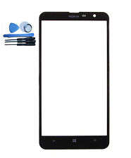 Black Front Outer Glass Lens + Tempered Glass +Tools For Nokia Lumia 1320