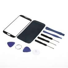 Black Front Outer Screen Glass Lens for Samsung Galaxy S4 S IV GT-i9500 + SP + Tools
