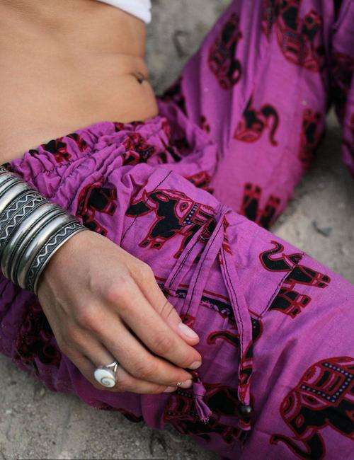 BAGGIE HIPPIE ELEPHANT PRINT YOGA PANTS  from India