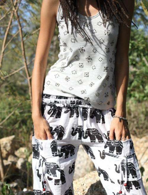 BAGGIE HIPPIE ELEPHANT PRINT YOGA PANTS  from India