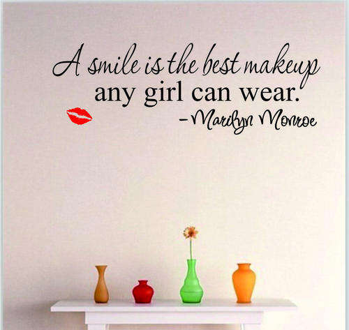 Smile word Marilyn Monroe Quote Vinyl Wall Stickers