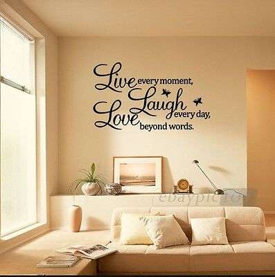 Sweet PVC LIVE LAUGH LOVE Letters Removable Room Art Mural Wall Sticker