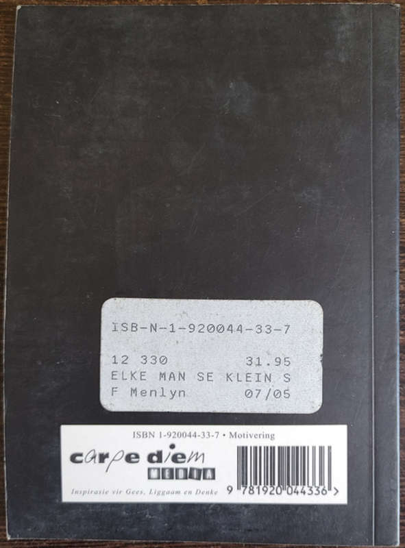 Elke Man se  Klein Swart Boekie oor Balans by Hannes Burger - SOFT COVER