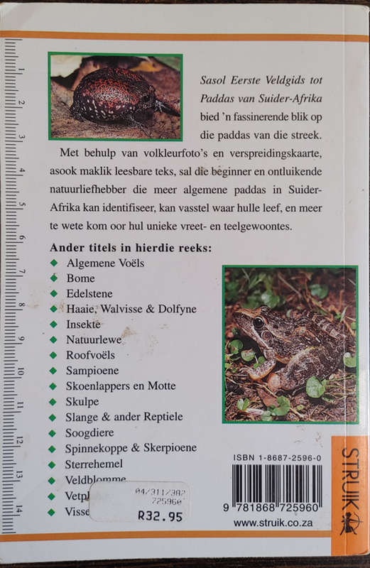 Eerste veldgids tot Paddas Van Suider-Afrika - SOFT COVER