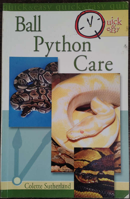 Ball Python Care by Colette Sutherland - SOFR COVER