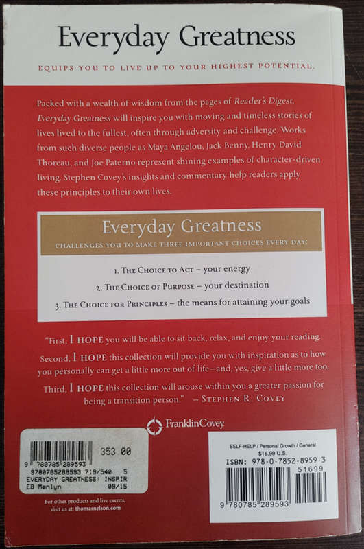 Everyday Greatness: Inspiration for a Meaningful Life by Stephen R. Covey - SOFT COVER