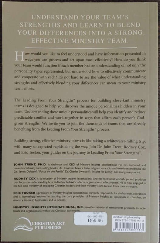 Leading from your Strengths by John Trent, Rodney Cox and Eric Tooker - SOFT COVER