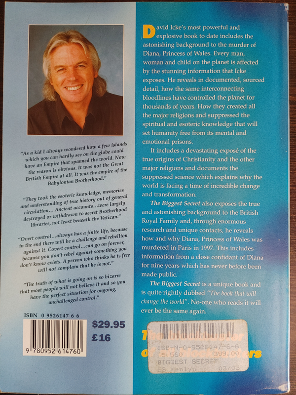 The Biggest Secret The Book That Will Change the World by David Icke - SOFT COVER