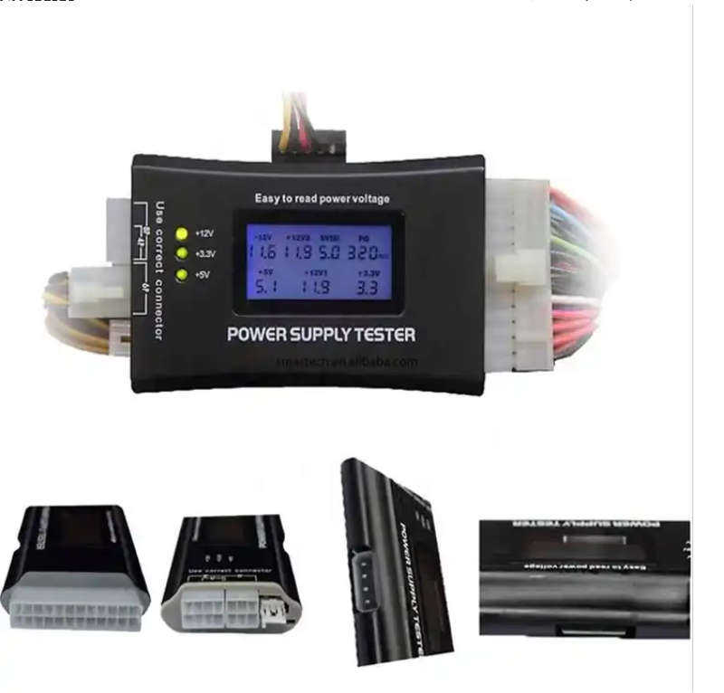 Computer PC Power Supply Tester ATX/ITX/HDD/SATA/BYI Connector power supply Tester with LCD Screen