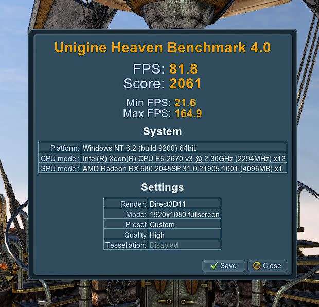 AMD RX580 8GB 256 BIT