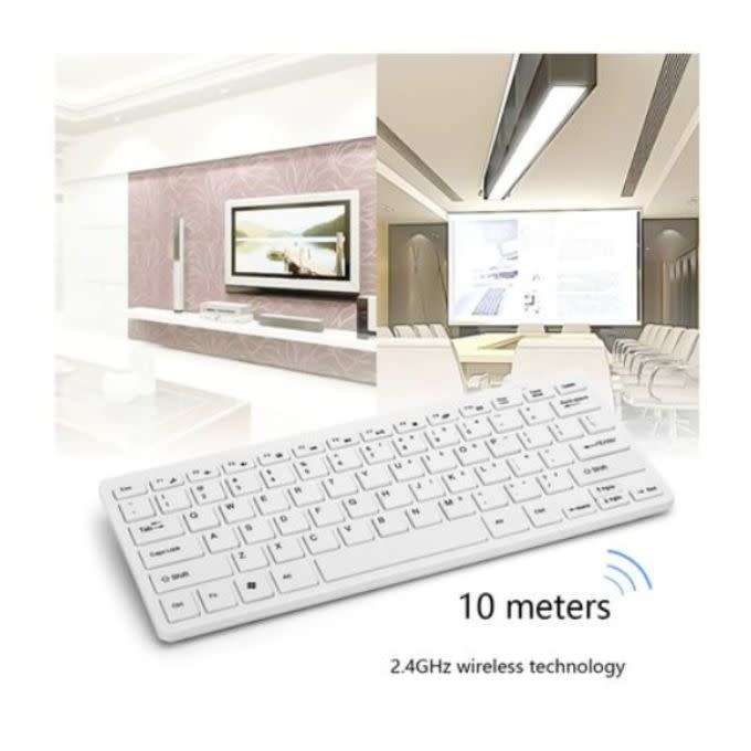 White Mini Wireless Keyboard and Mouse Q-903