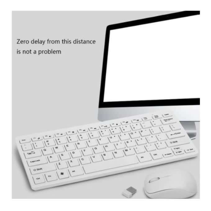 White Mini Wireless Keyboard and Mouse Q-903