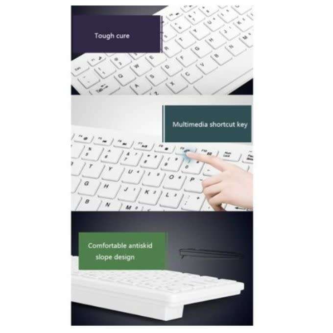 White Mini Wireless Keyboard and Mouse Q-903