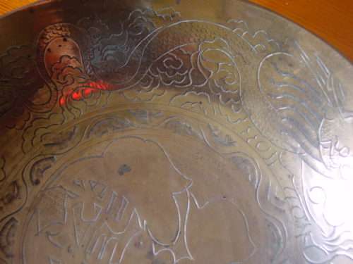 Old Chinese Brass Dish Bowl