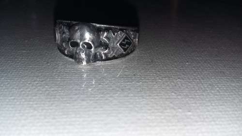 ww2 GERMAN SKULL RING WITH MARKINGS