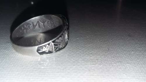 ww2 GERMAN SKULL RING WITH MARKINGS