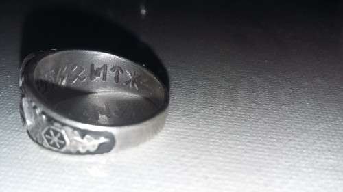 ww2 GERMAN SKULL RING WITH MARKINGS