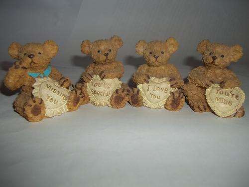 Beautiful special message, porcelain teddy bears