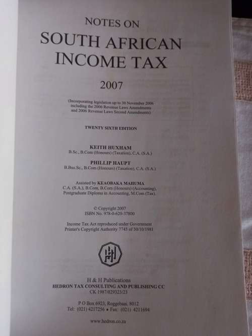 Notes on South African Income Tax - 2014 - Phillip Haupt