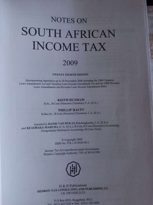 Notes on South African Income Tax - 2009 - Phillip Haupt