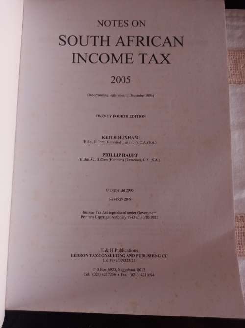Notes on South African Income Tax - 2005 - Phillip Haupt