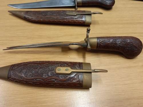 Antique Kitchen Carving Knife and Fork set