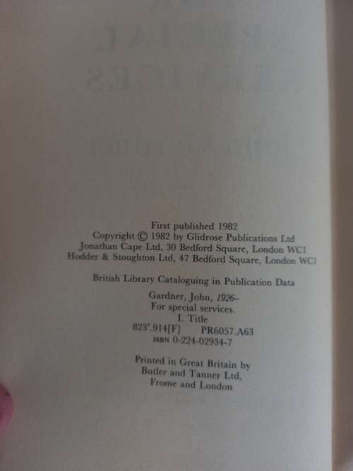 For Special Services - james Bond 007 - John Gardner