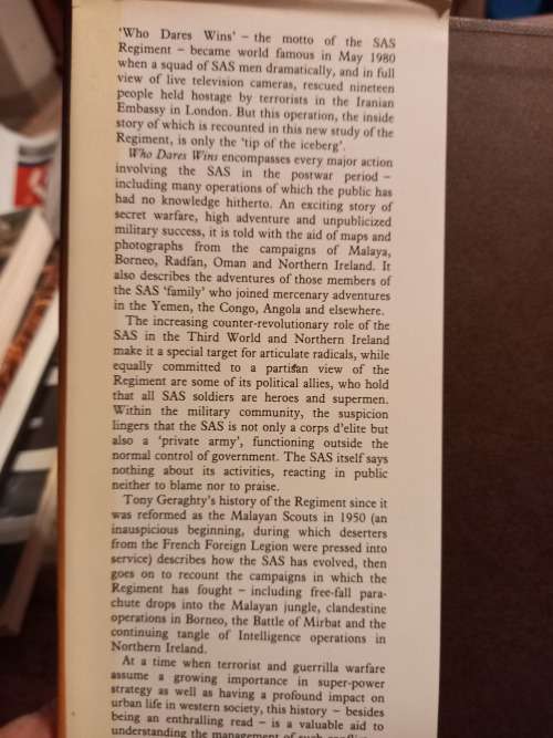 Who Dares Wins. The story of the SAS 1950 -1980. Tony Geraghty