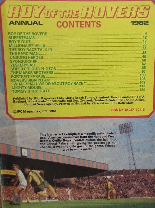 Roy of the Rovers - 1982 - Childrens Annual