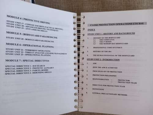 Close Protection Operations Course / VIP Protection course / Bodyguarding manuals