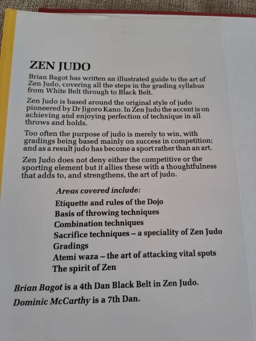 Zen Judo - a way of life . Brian N Bagot - 4th Dan Zen