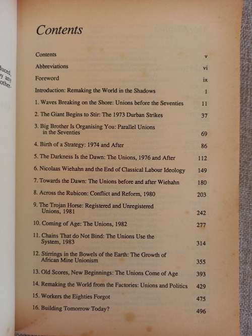 Building Tomorrow Today - african workers in trade unions 1970 - 1984 - Steven Friedman