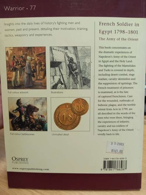 French Soldier in Egypt 1798 - 1801 The Army of the Orient - Warrior - Osprey Publishing