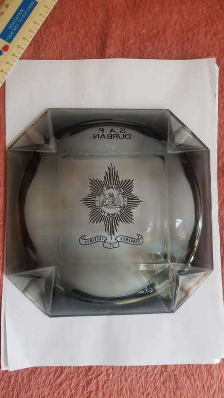 Large Glass SAP Durban ashtray
