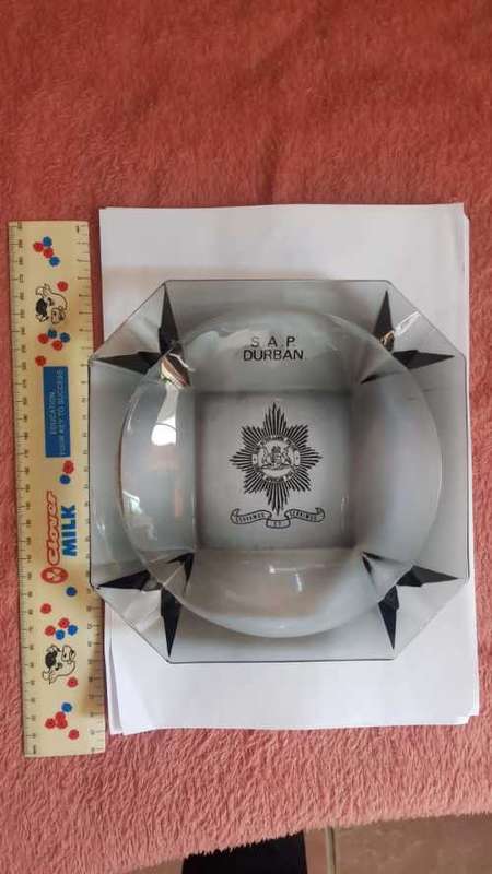 Large Glass SAP Durban ashtray