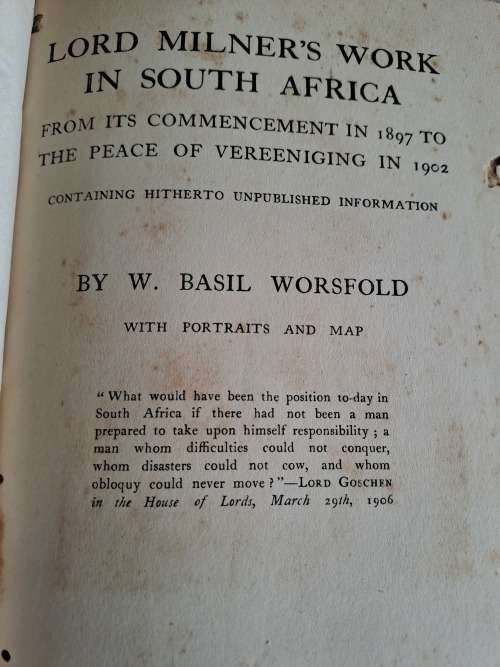 Lord Milner`s Work in South Africa: From Its Commencement in 1897 to the Peace of Vereeniging in 190