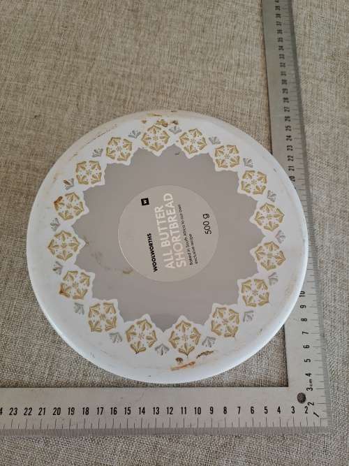 Biscuit Tin - Round White