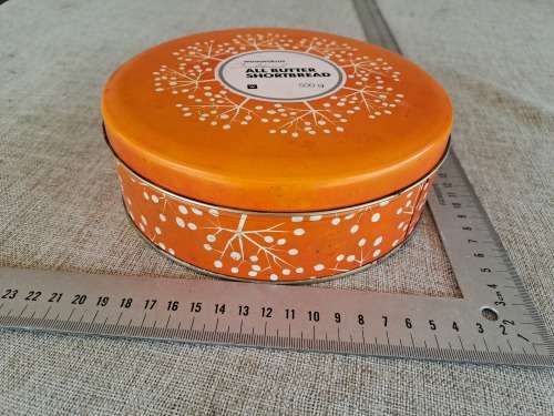 All Butter shortbread biscuit tin - orange