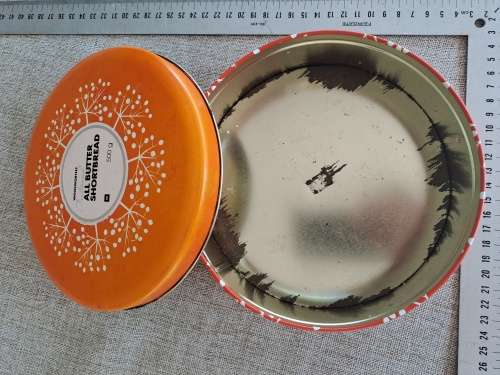 All Butter shortbread biscuit tin - orange