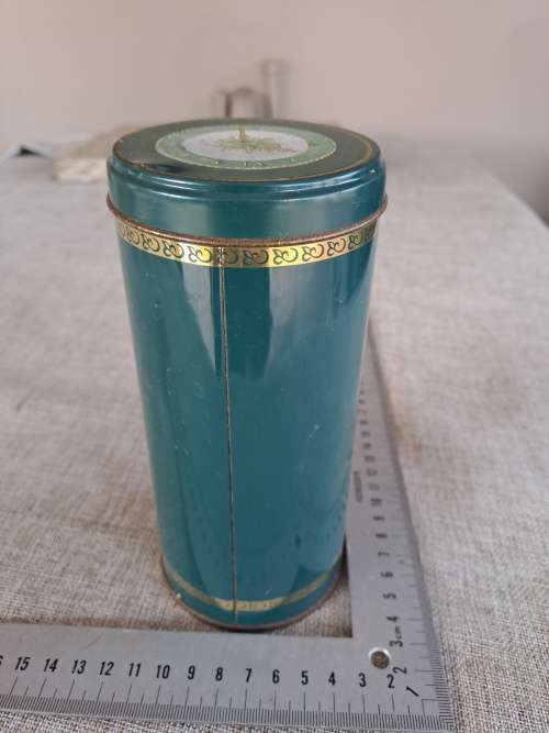 Biscuit tin - fortnum and mason - green - long