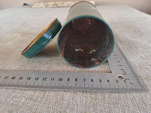 Biscuit tin - fortnum and mason - green - long