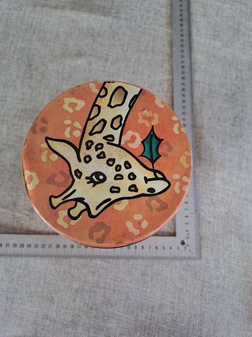 Biscuits tin - long - orange - animals