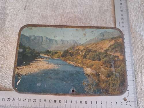 Biscuit tin - landscape scene - ols