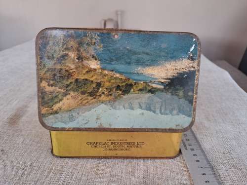 Biscuit tin - landscape scene - ols