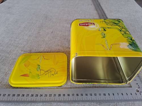 Biscuit tea tin - lipton lemon - yellow